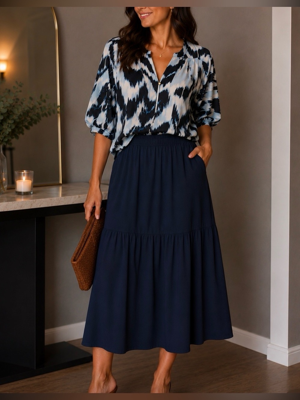 Jennifer Lopez Business Work Fall Blouse Light-Weight Top Women’s XS - Small